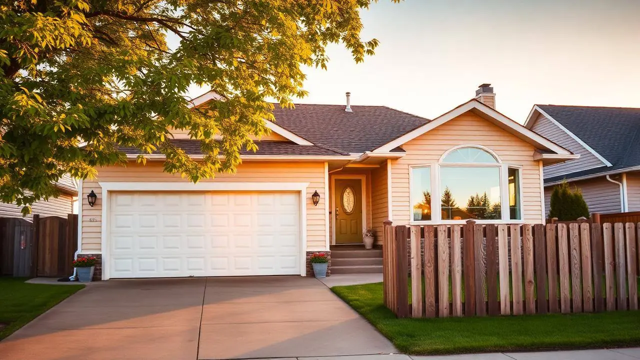 Protected home exterior at golden hour